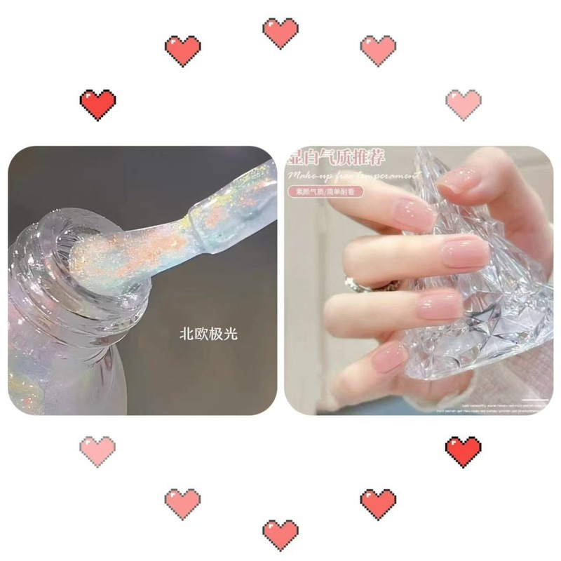 可撕拉无异味裸色指甲油免烤可剥水性快干细闪冰透显白学生美甲|undefined
