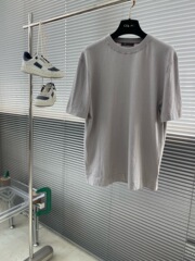 老钱男士高端棉麻混纺圆领针织短袖T恤马鞍肩设计穿着舒适lp