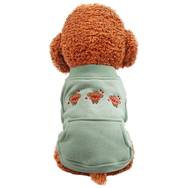 犬の衛衣をネクタイする-緑