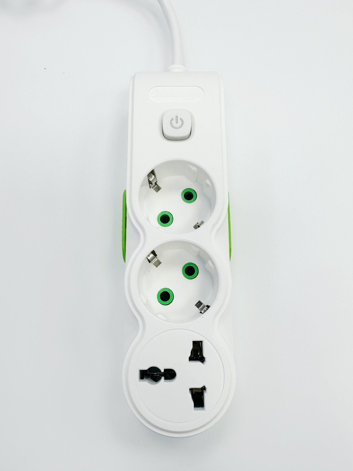 欧洲可挂墙插排万能孔欧规插座欧式排插跨境德式电源延长线接线板