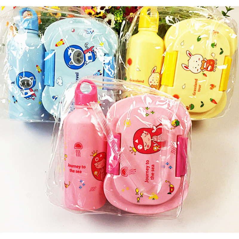 Cartoon Lunch Box Kettle Set Children St...