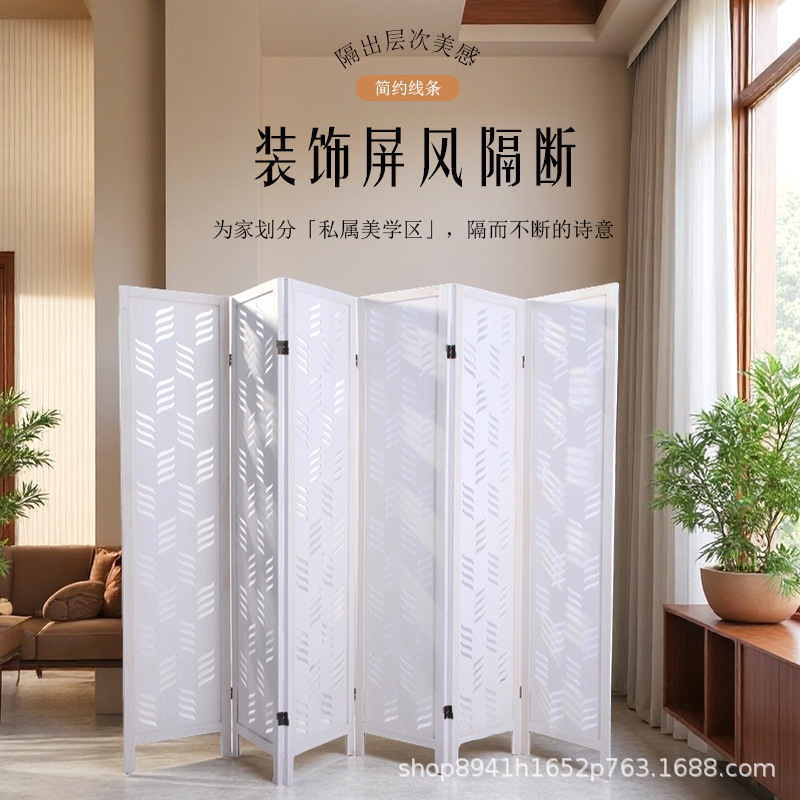 Simple Modern Screen Partition Foldable Mobile Tea Room Hotel Restaurant Private Room Hall Solid Wood Blocking Door