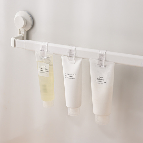 Bathroom storage clip hanging rack toothpaste clip facial cleanser hanging clip home bathroom bathroom good things transparent hook