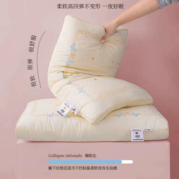 Cotton soft pillow for home use for men and women, with neck protection