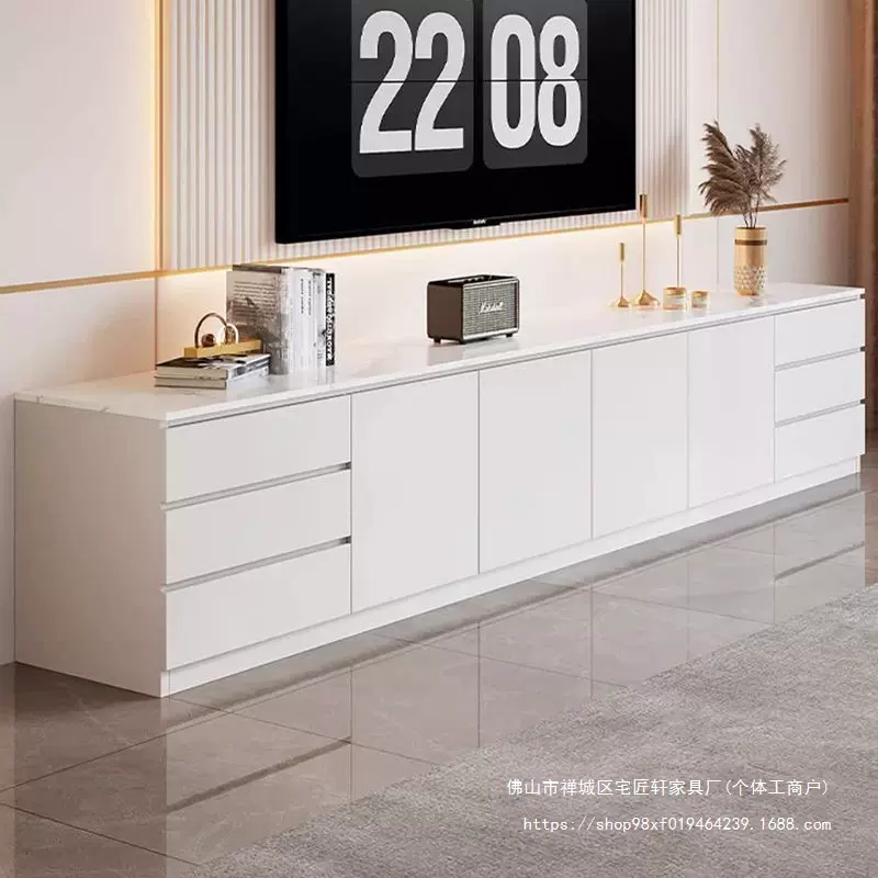 实木电视柜茶几组合2025新款客厅家用靠墙落地一体收纳储物柜子