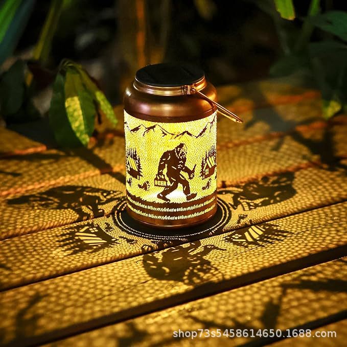 工厂跨境新款可打样蜂鸟太阳能户外庭院灯笼铁艺风灯防水镂空马灯|undefined