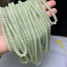 廠家批發 天然和田玉青海料黃口5*6mm老型珠佛珠多圈手串手鏈珠串