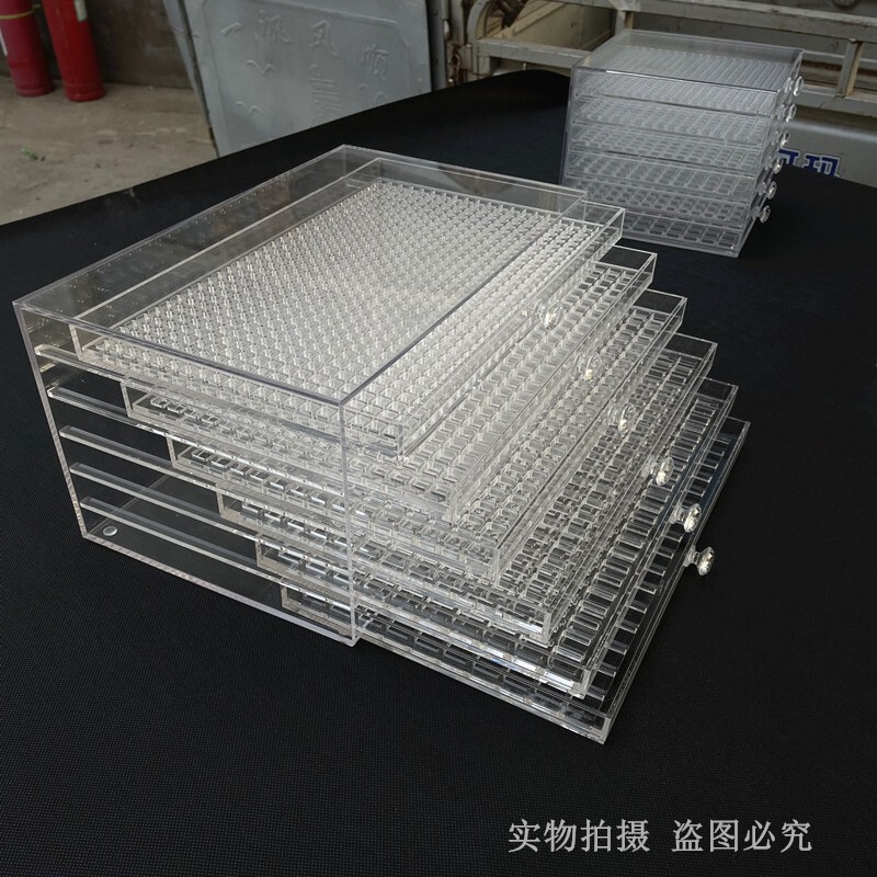 New Huazi Villa acrylic storage box nail jewelry small plaid drawer organizing box multi-layer Diamond box transparent New Huazi Villa acrylic storage box nail jewelry small plaid drawer organizing box multi-layer Diamond box transparent