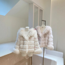 高频好穿 「雪山圣代」貉子毛拼接狐狸毛车条工艺狐狸毛皮草外套