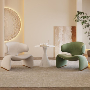 Single Chair for Living Room, Lazy Single Sofa, Leisure Chair, Nordic Curved Balcony Chair, Small Apartment Tiger Chair, Creative Homestay