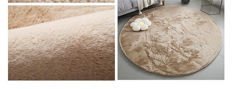 Imitation Rabbit Fur Round Carpet Ins Style Accessible Luxury Thickeneded Living Room Coffee Table Blanket Plush Dressing Table Bedroom Bedside Mat