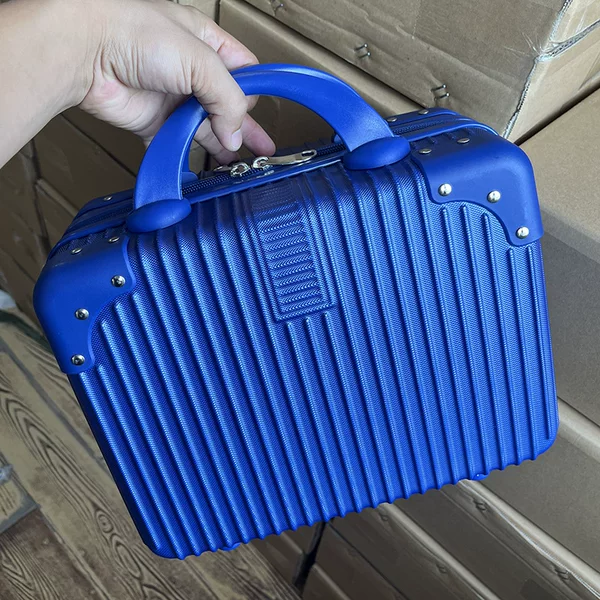 Retro 14-inch luggage fashion cosmetic bag high-looking hand gift lightweight storage sapphire blue creative gift box wholesale