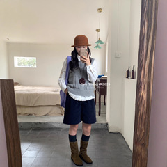 【You Think】十三行ins风通勤气质圆领镂空设计感百搭针织马甲女