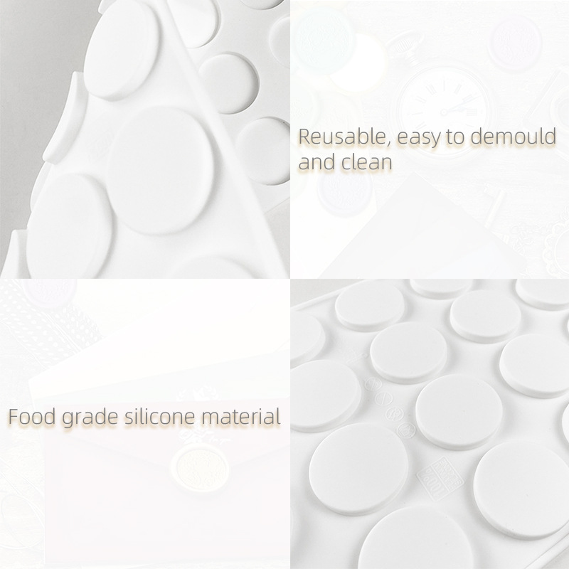 24-Piece Round Silicone Wax Seal Mold DIY Holiday Wine Gift Sealing 30 Cylindrical Wax Seal Stamp Set