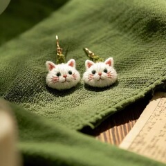 2025新型の小型で可愛い子猫のピアス女性の個性的なファッションイヤリング