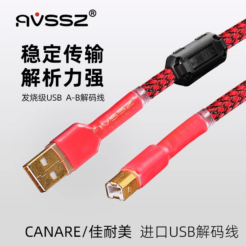 佳耐美HIFI发烧音响USB线声卡音频DAC解码器2.0打印机数据连接线