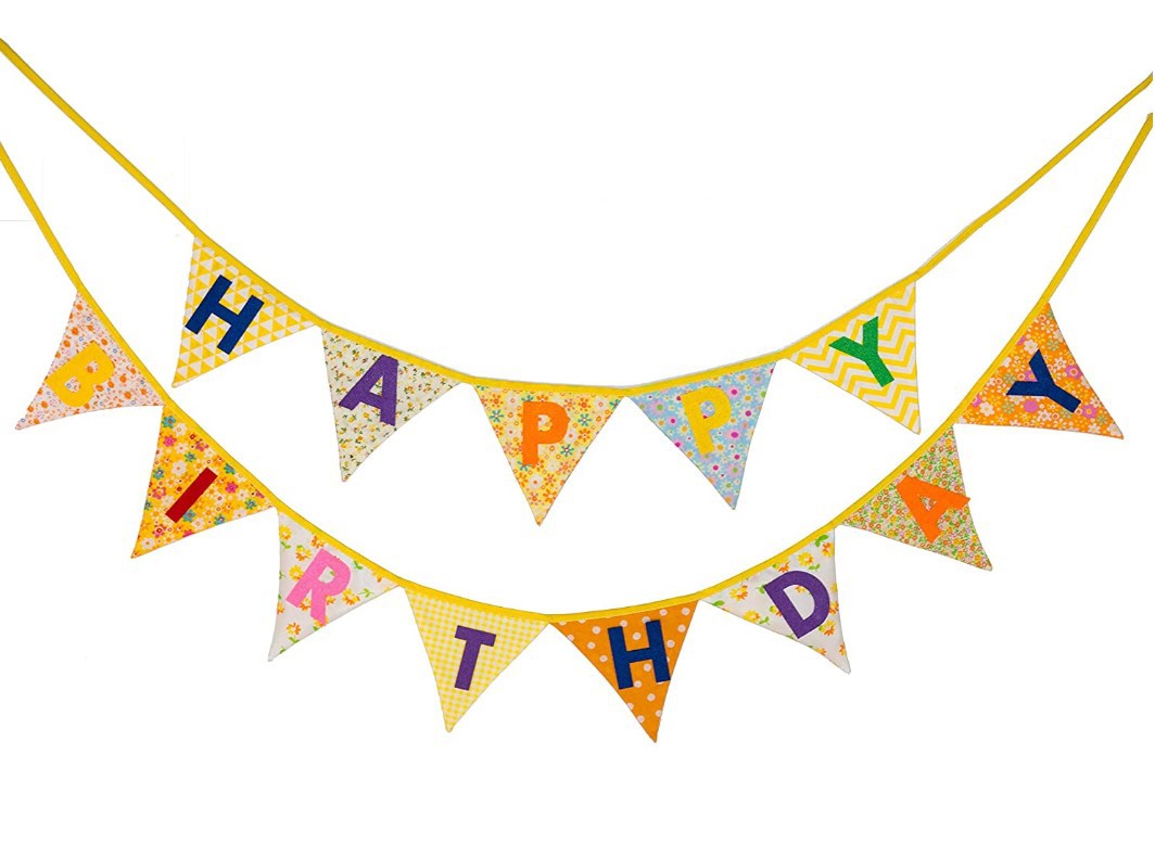 Nueva Bandera de triángulo de algodón decoración de fiesta de cumpleaños papel colorido bandera del Día de los niños Bandera de algodón bandera colgante bandera del jardín