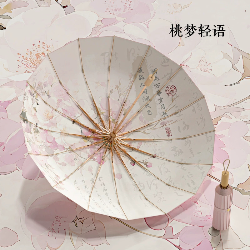 16骨手动折叠遮阳伞加大防晒伞晴雨两用防紫外女学生太阳伞批发|undefined