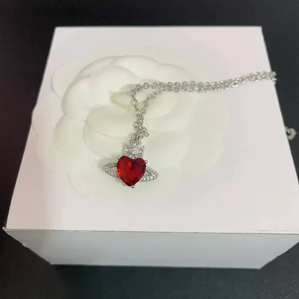 Red diamond love necklace