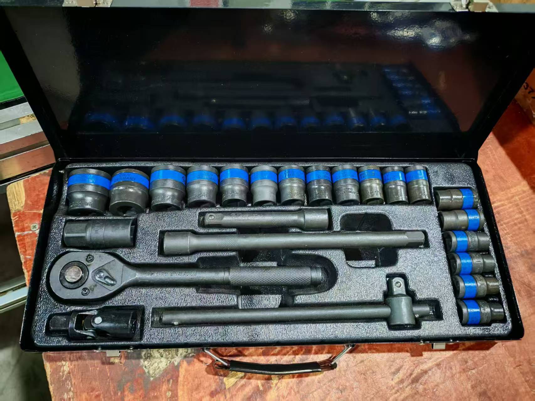 24 piezas conjuntos de fosfato neumático correa azul barra deslizante caja de hierro