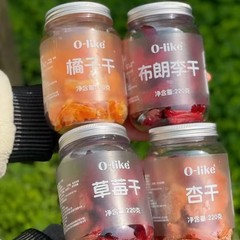 o-like オレンジ ドライアプリコット ドライイチゴ ドライブラウンプラム ドライフルーツ ドライフルーツ瓶詰め ネットセレブスナック オフィスアフタヌーン