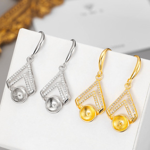 [Factory] cross-border ebay Amazon AliExpress inlaid zircon Pearl support women's earrings accessories ear hook copper embryo