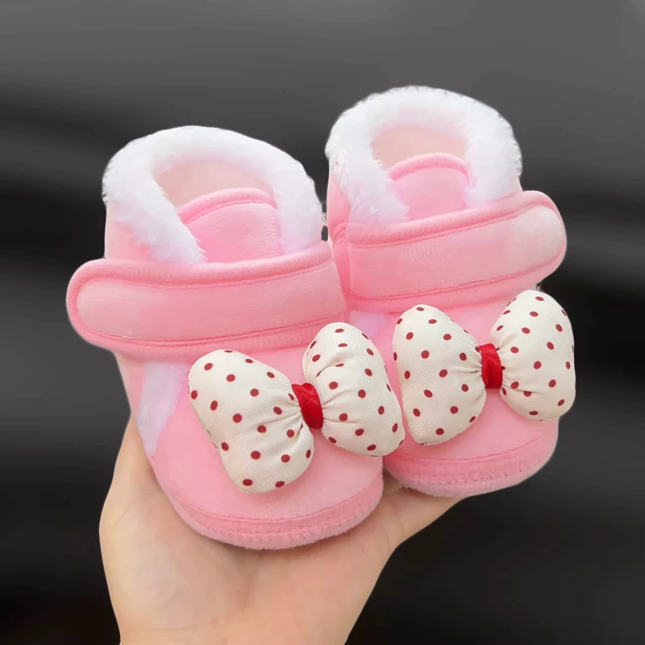 Осенние и зимние детские бархатные хлопчатобумажные ботинки для новорожденных малышей