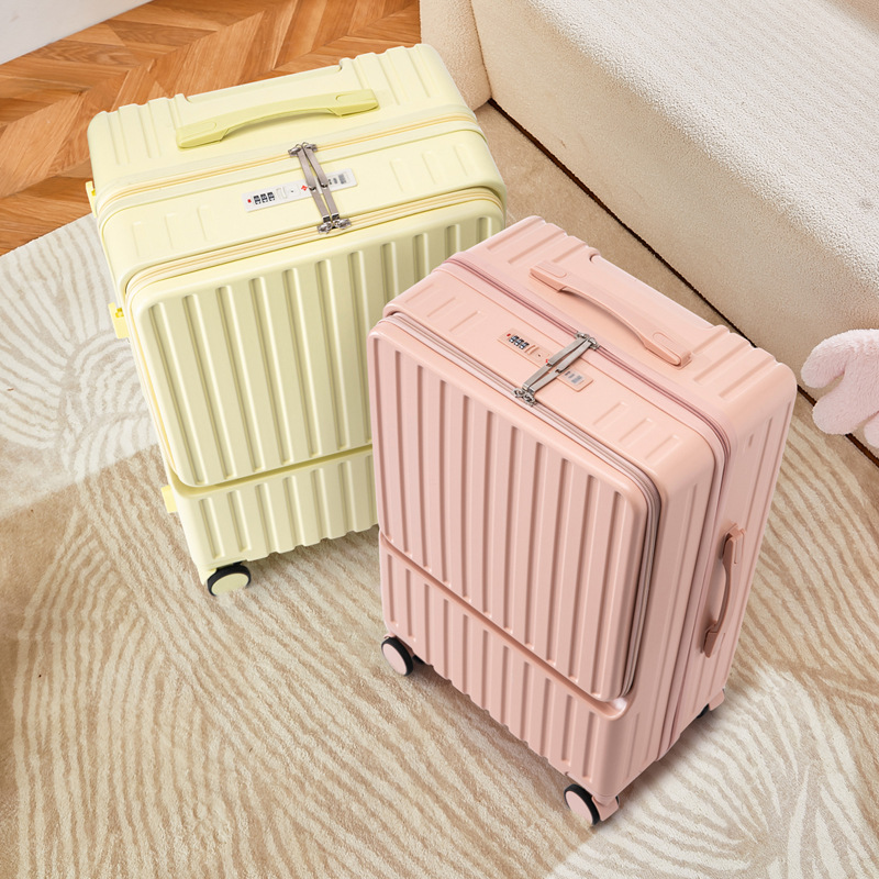 20 pulgadas multifuncional frente abierto maleta para estudiantes nuevas maletas de tracción duraderas ruedas universales