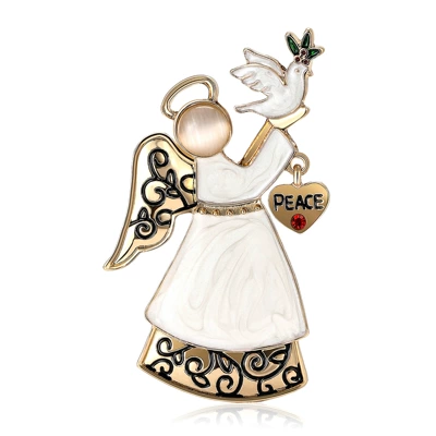 Simple retro alloy enamel angel brooch, creative and personalized clothing accessory, versatile, wholesale from manufacturer: BR1917