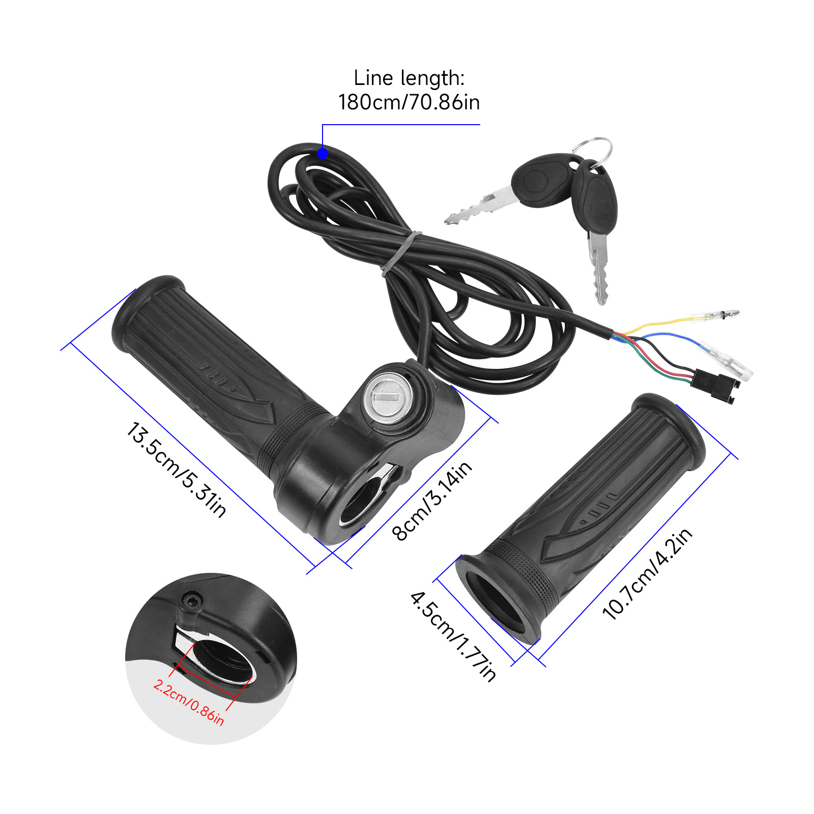 Universal Electric Vehicle Handlebar Without Screen, Large Lock, Speed Control Throttle Grip, Electric Vehicle Assist Parts