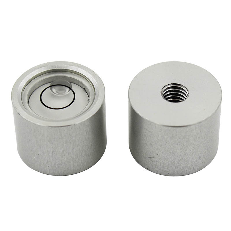 迷小型金属牛眼水准泡带螺丝安装孔M5M6调平水泡珠黑色对中杆水泡