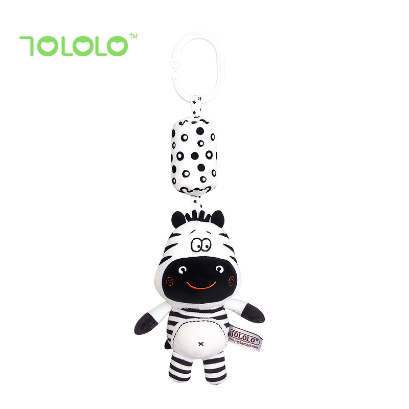 Juguete de educación temprana Happymonkey para bebés de 0 a 3 años, campana de cuna en blanco y negro, campana de viento, sonajero colgante para coche y cama.