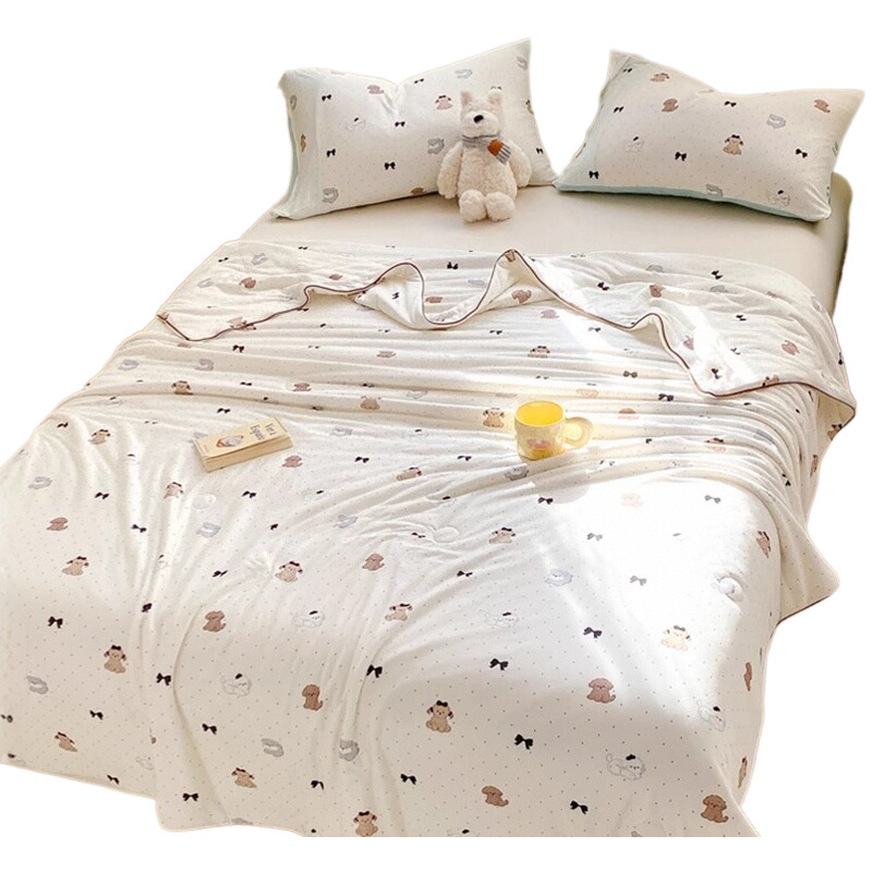 Edredón fresco de verano de algodón de punto para niños de clase A, colcha fina de verano para niños lavable a máquina, colcha de aire acondicionado de primavera y otoño de fibra de soja