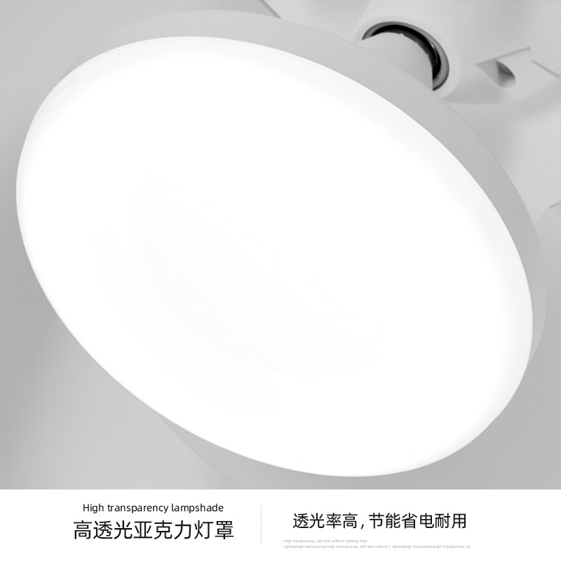 Lámpara Ventilador de Techo Invisible E27, Acrílico y Plástico, con Control Remoto, para Sala de Estar