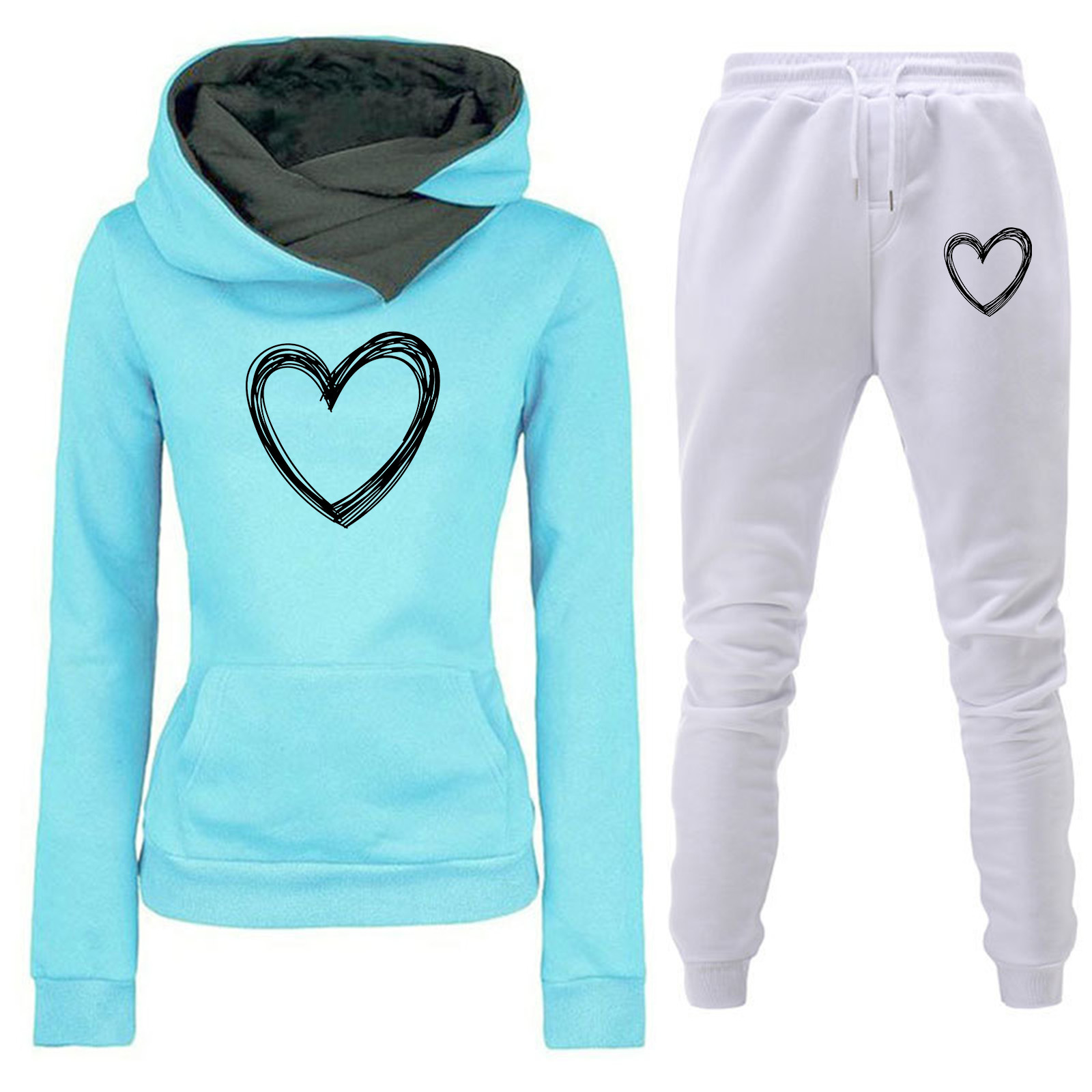 Comercio exterior transfronterizo Otoño e Invierno Nuevo traje de ropa deportiva con capucha y forro polar pantalones de suéter de mujer ropa de mujer al por mayor image 9