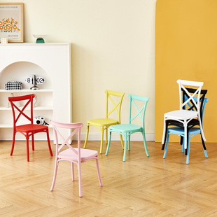 Plastic chairs for household cross-back wedding chairs event outdoor wedding banquet chair living room backrest chair dining table chair chair