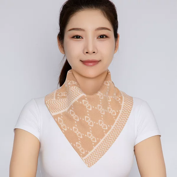 Autumn and Winter Knitted Scarf Warm Neck Protection Fake Collar Convenient Pullover Neck Set Lazy Scarf Unisex Triangle Towel