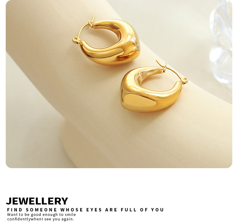 Geometric Pattern Simple Style Geometric Plating 304 Stainless Steel 18K Gold Plated Earrings