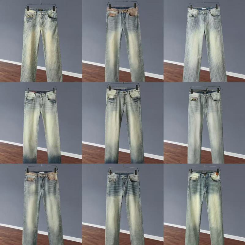 Cross-Border Authentic Version Trendy Brand New Style Washed Vintage Classic Embossed Simple Pocket Micro Logo Letter Men's and Women's Jeans Cross-Border Authentic Version Trendy Brand New Style Washed Vintage Classic Embossed Simple Pocket Micro Logo Letter Men's and Women's Jeans