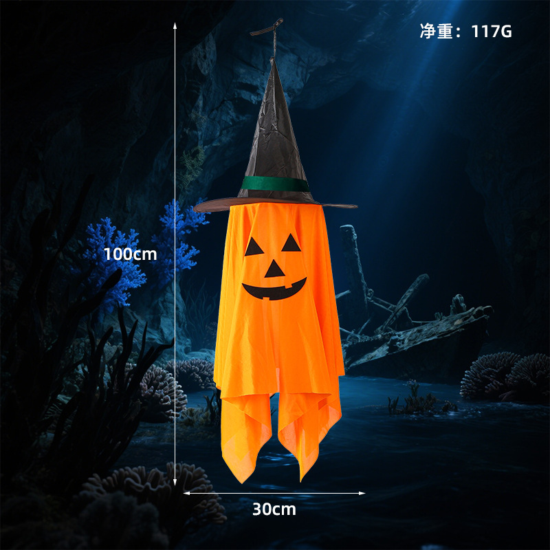 かわいい装飾カボチャチャーム愛らしい小さな吊り下げゴースト装飾ハロウィン小道具ハロウィンウィザードハット会場装飾|undefined