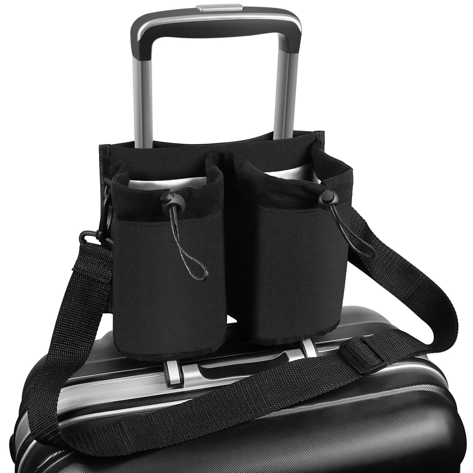 Luggage glass holder for traveling