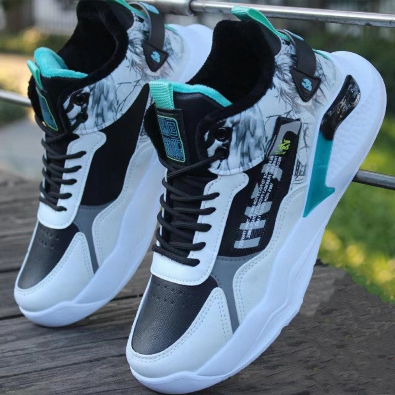 Spring and Summer Men's Basketball Shoes Leather Waterproof High-top Shoes Non-slip Combat Boots Student sneaker Outdoor Casual Shoes Sneakers