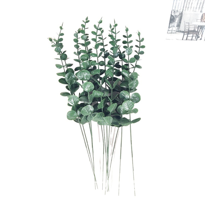 Ramo artificial transfronterizo solo eucalipto hojas diseño floral dinero hoja casa decoración de la boda ventas directas de la fábrica