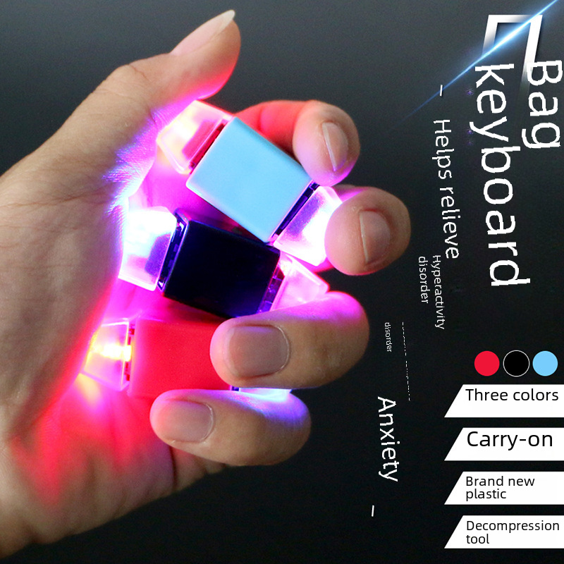 pocket keyboard指尖鍵盤玩具稀奇古怪手指按鍵解壓口袋鍵盤燈關