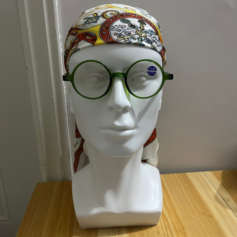 A81 Green Frame Small Round Frame Reading Glasses Anti-Blue Light Youthful Stylish Ultra-Light High-Definition Jieqiansheng Presbyopic Glasses