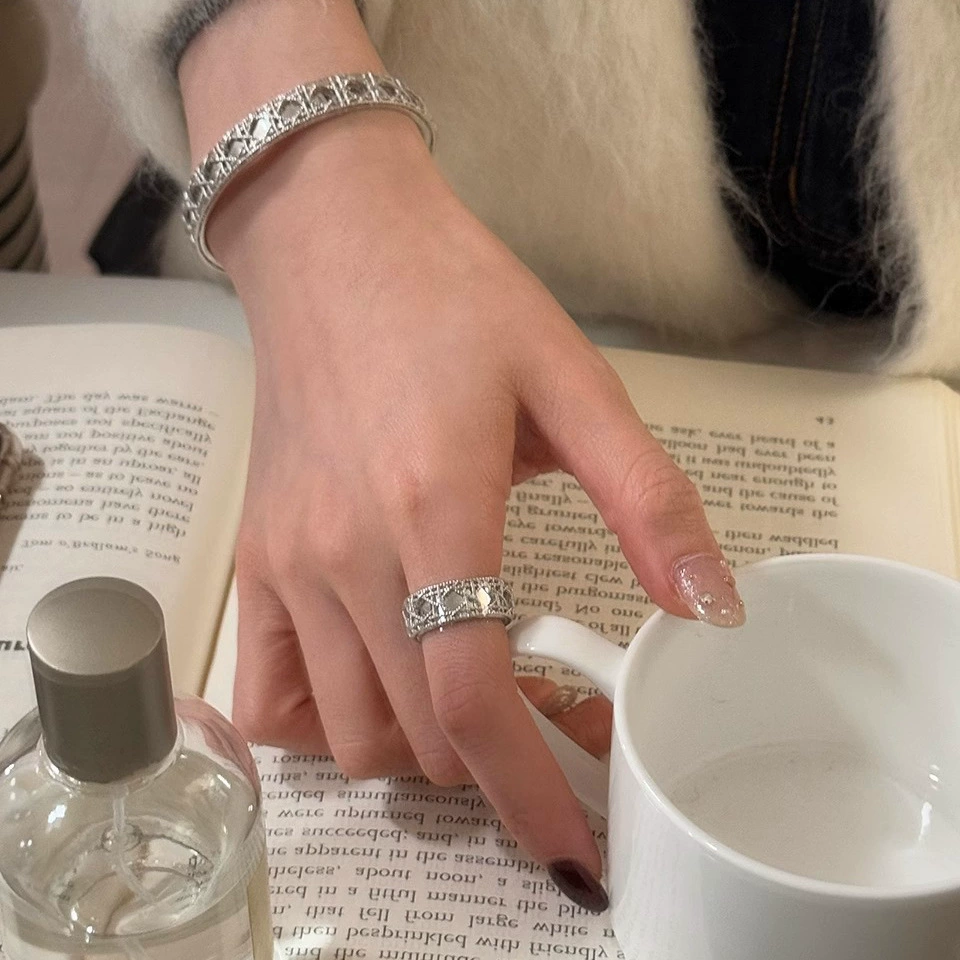 Небольшое дизайнерское кольцо с узором из diamonds, регулируемое украшение, стиль легкой роскоши, высокое качество, на указательный палец