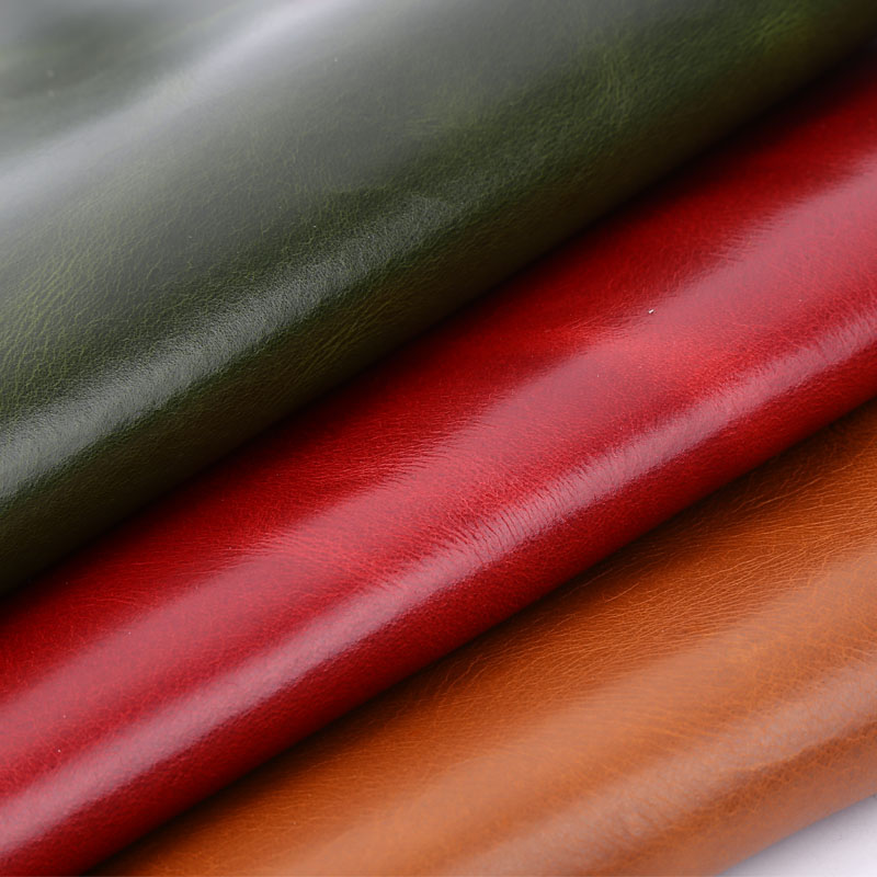 手工diy头层牛皮彩色亮面植鞣革油蜡皮料皮革皮具整张透染霍尔文