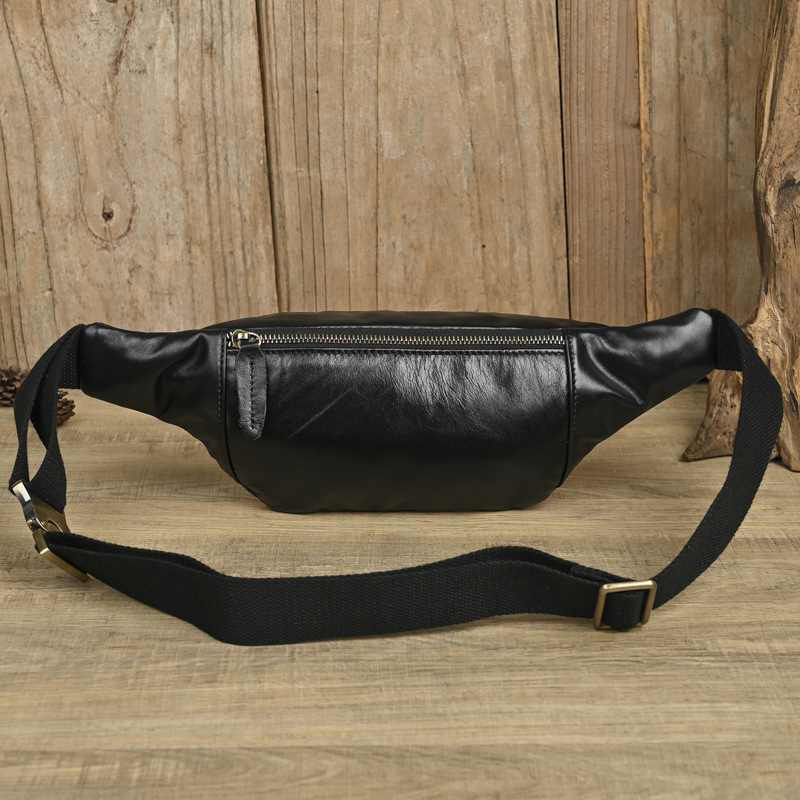 Pecho bolsa de cuero de los hombres primera capa de piel de vaca corriendo retro casual pequeño teléfono móvil bolso de la cintura deportes al aire libre hombro bolsa de mensajero