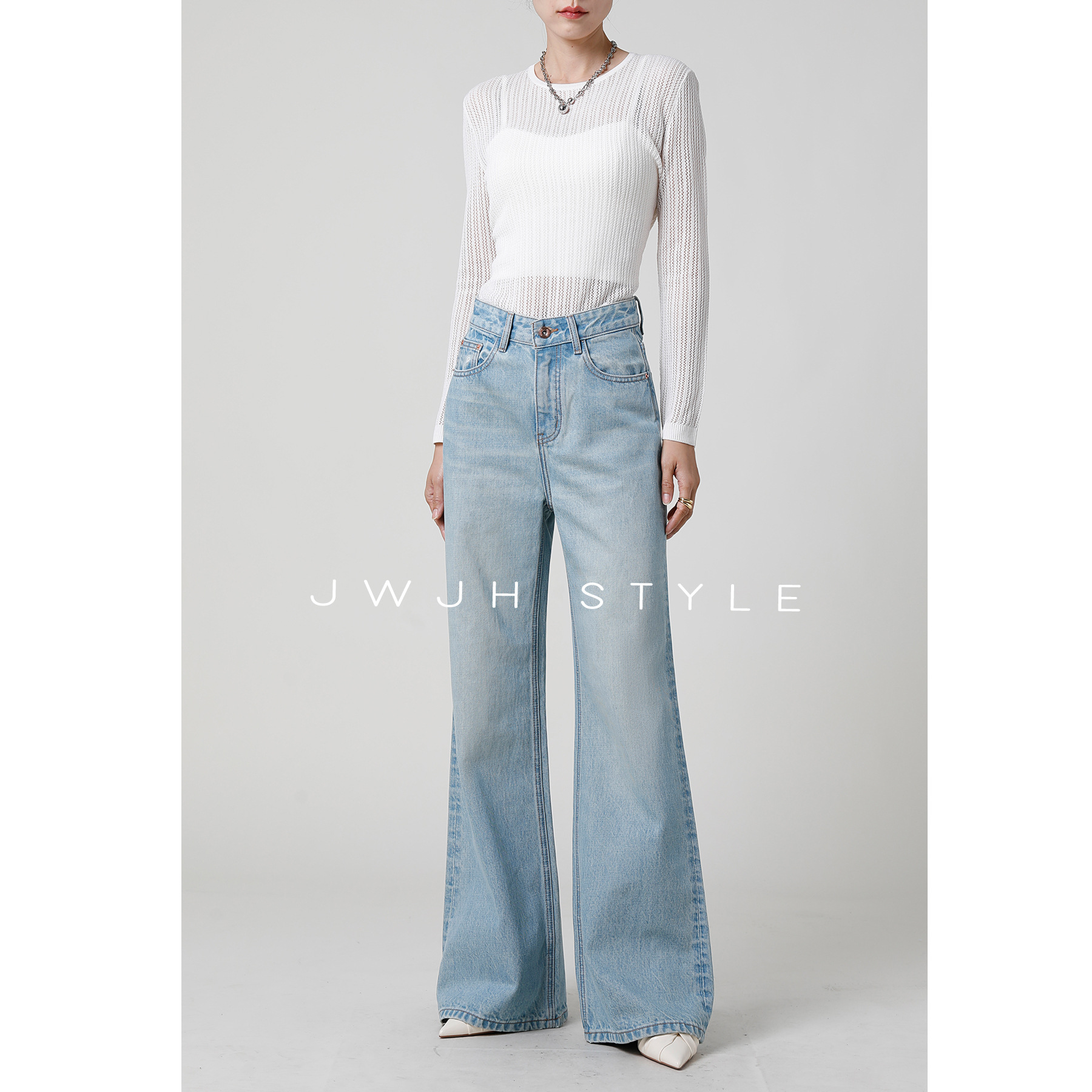 Women's Casual High Waisted Bootcut Jeans |   Spring New Slimming Look Wide-Leg Floor-Length Bell-Bottom Pants [Retail Price 559]