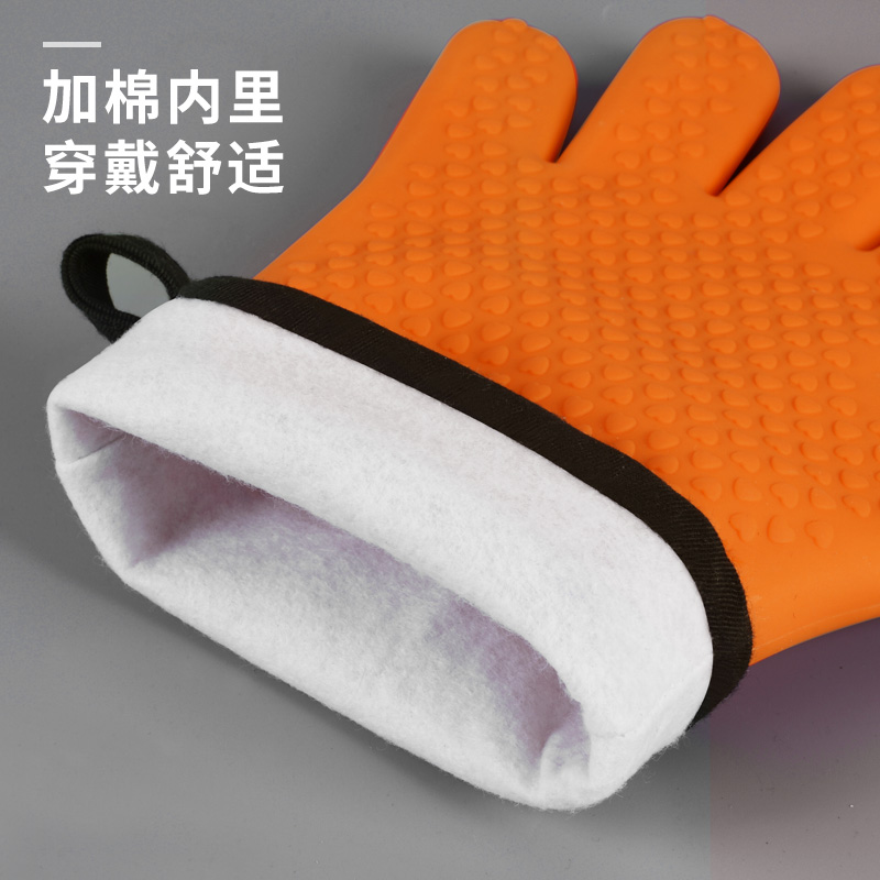 56N 안티-SCALD 장갑 두껍게 실리콘 주방 단열 오븐 장갑 베이킹 고온 전자 레인지 장갑